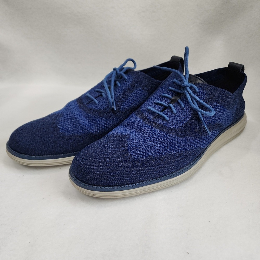 Cole Haan Original Grand Stitchlite Wingtip C28446 Mens 9.5M Oxford Blue Shoes